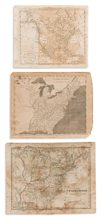 (UNITED STATES.) Group of 7 small-scale eighteenth and nineteenth century engraved maps of North America and the United States.